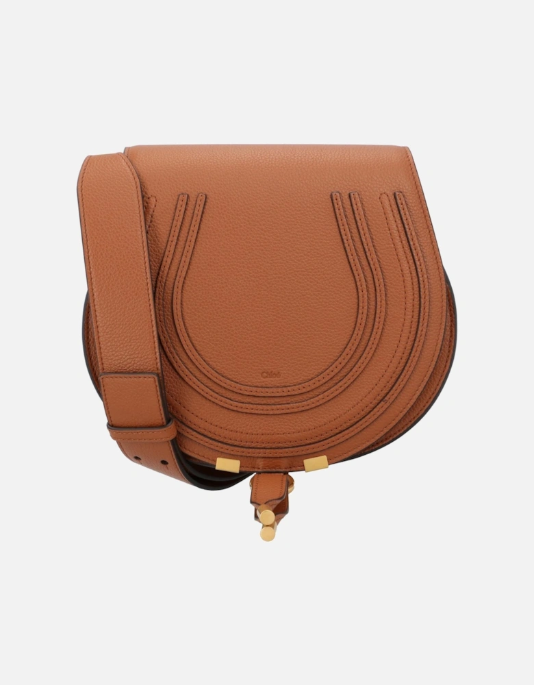 Textured Leather Shoulder Bag with Adjustable Strap and Flap Closure