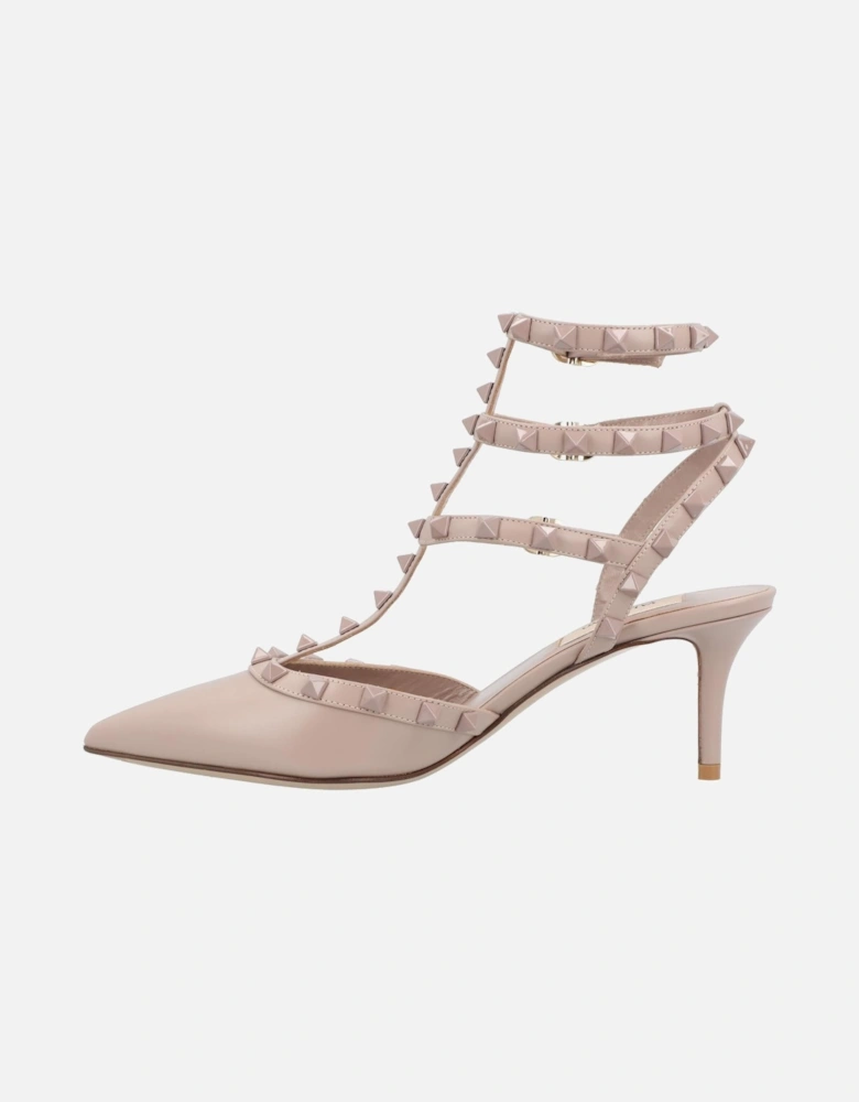 Elegant Pointed Toe Pumps with Straps and Studded Detailing