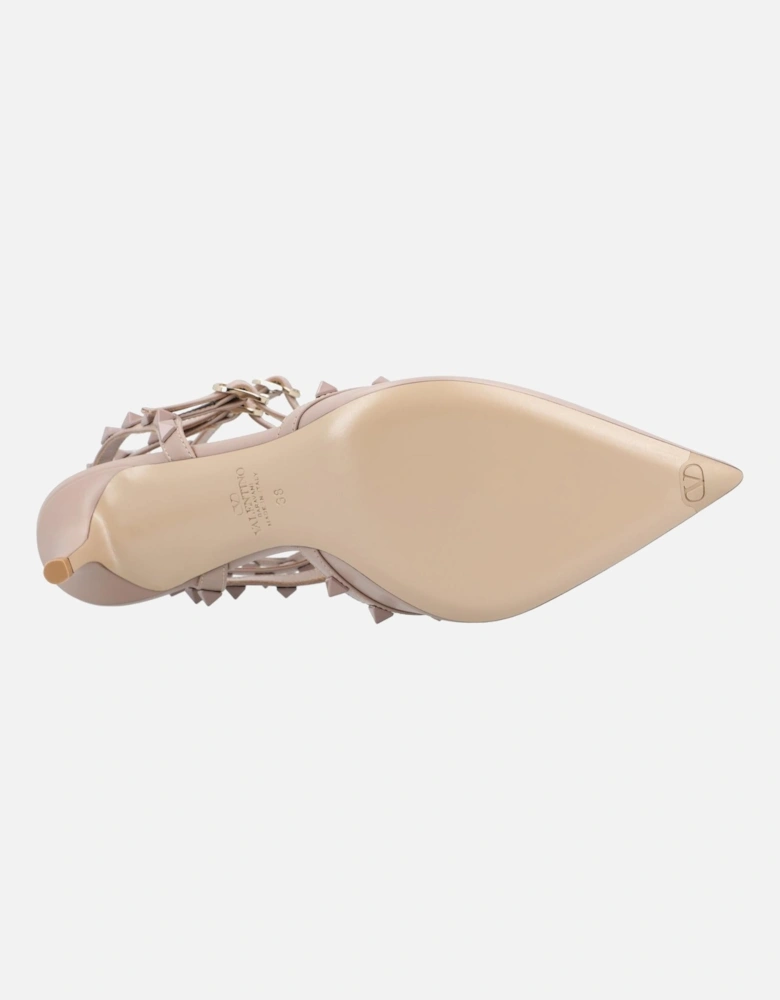 Elegant Pointed Toe Pumps with Straps and Studded Detailing
