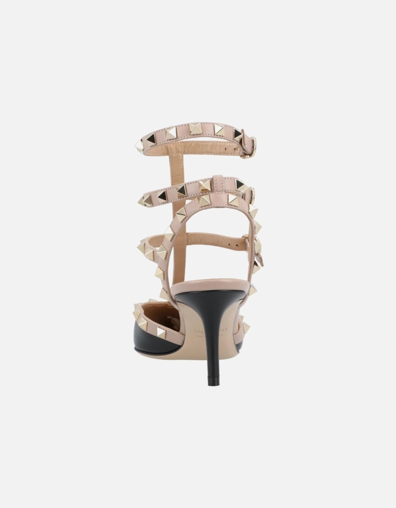 Pointed Toe Stiletto Heel Court Shoes with Ankle Strap Closure