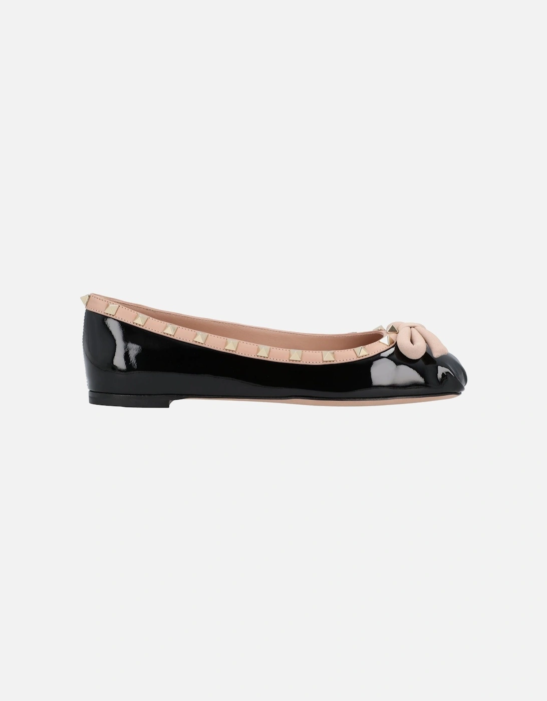 Slip-On Ballerinas with Decorative Bow Accent and Stud Embellishments