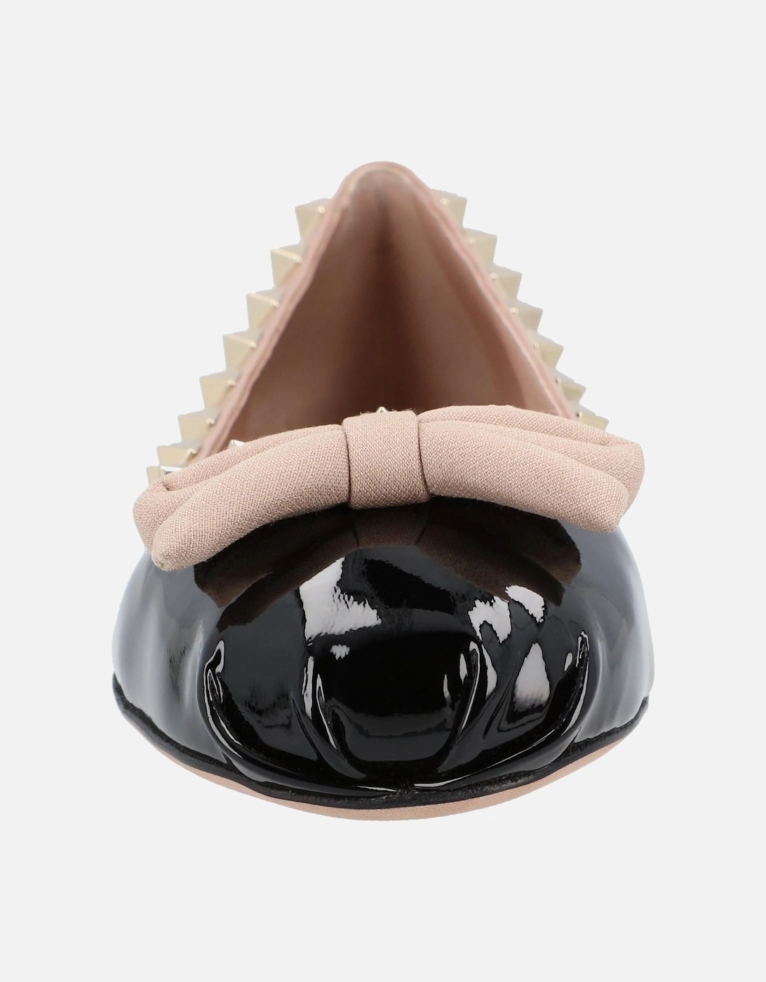 Slip-On Ballerinas with Decorative Bow Accent and Stud Embellishments