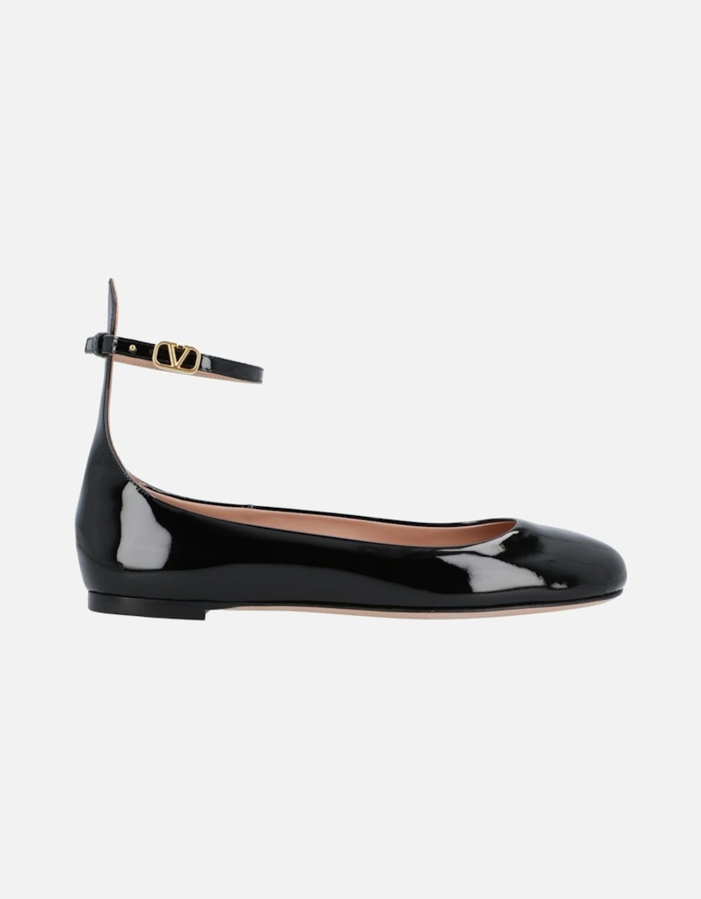 Elegant Ankle Strap Ballerina Flats with Leather Upper and Lining