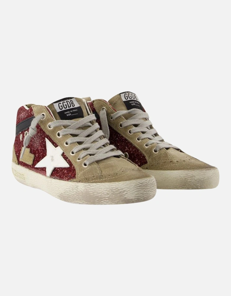 Mid-Top Shoes with Lace-Up Closure and Durable Rubber Sole for Comfort