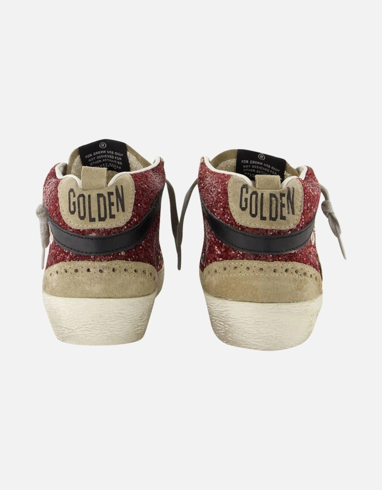 Mid-Top Shoes with Lace-Up Closure and Durable Rubber Sole for Comfort