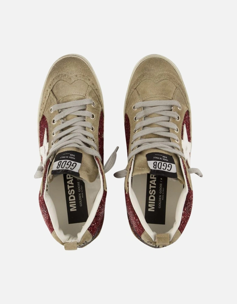 Mid-Top Shoes with Lace-Up Closure and Durable Rubber Sole for Comfort