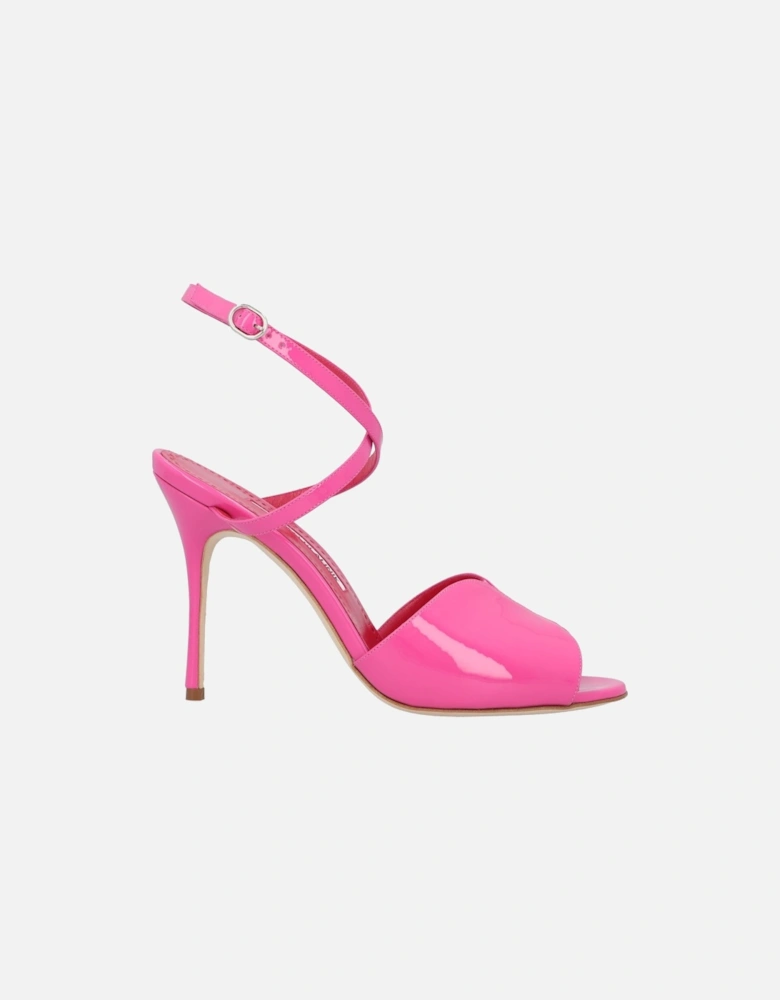 Patent Leather Ankle-Strap Sandal with 10.5 cm Heel