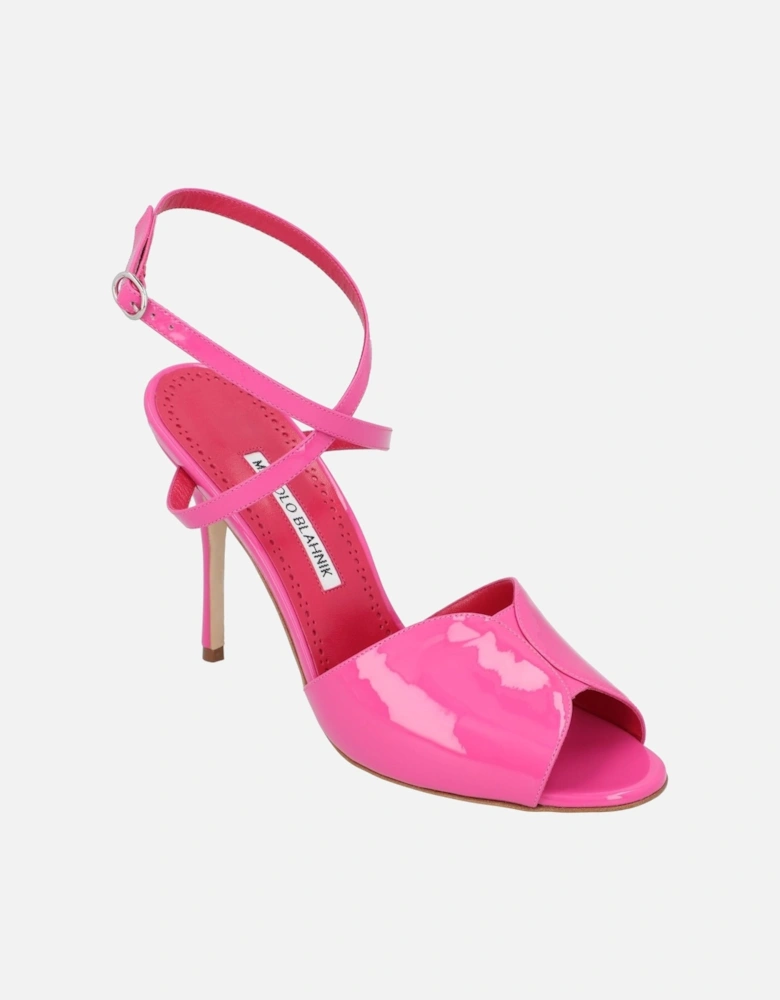 Patent Leather Ankle-Strap Sandal with 10.5 cm Heel