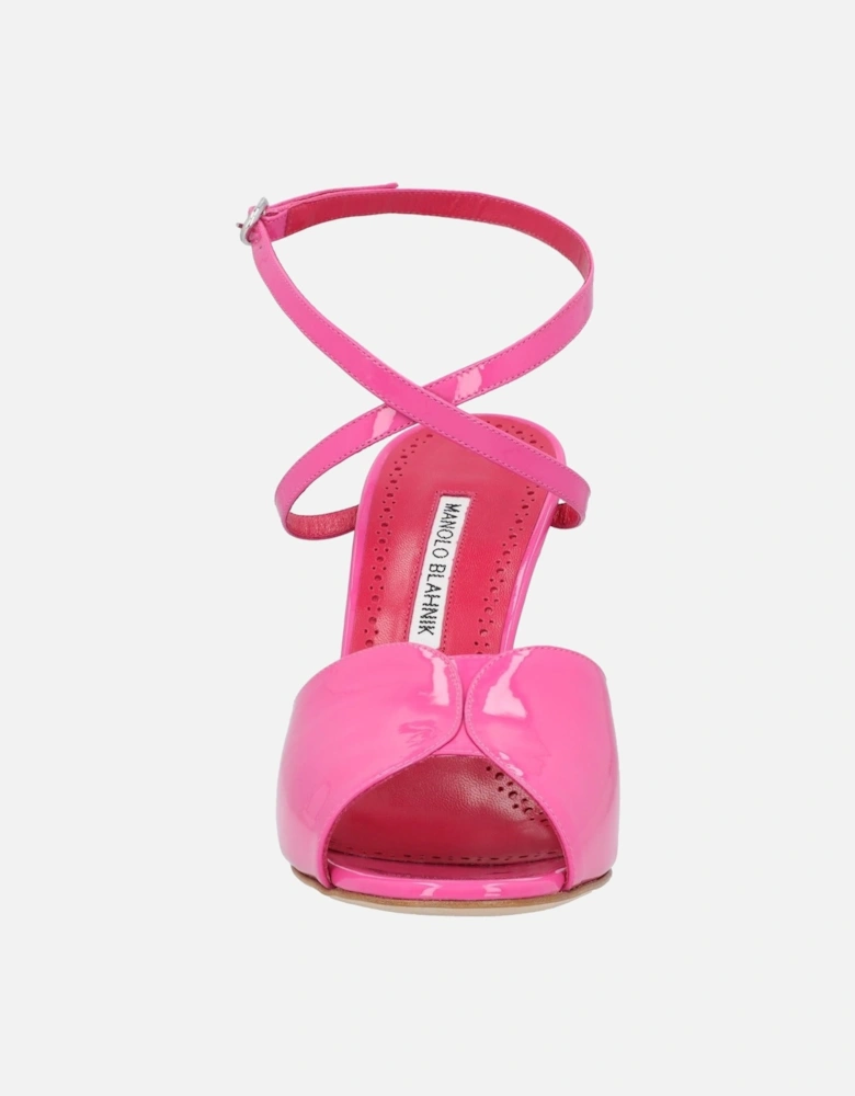 Patent Leather Ankle-Strap Sandal with 10.5 cm Heel