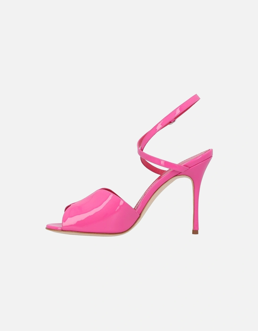 Patent Leather Ankle-Strap Sandal with 10.5 cm Heel