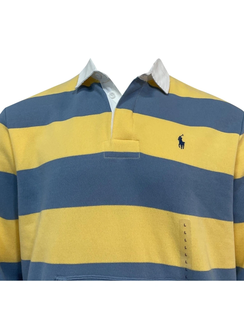 Striped Polo Shirt Kangaroo Pocket