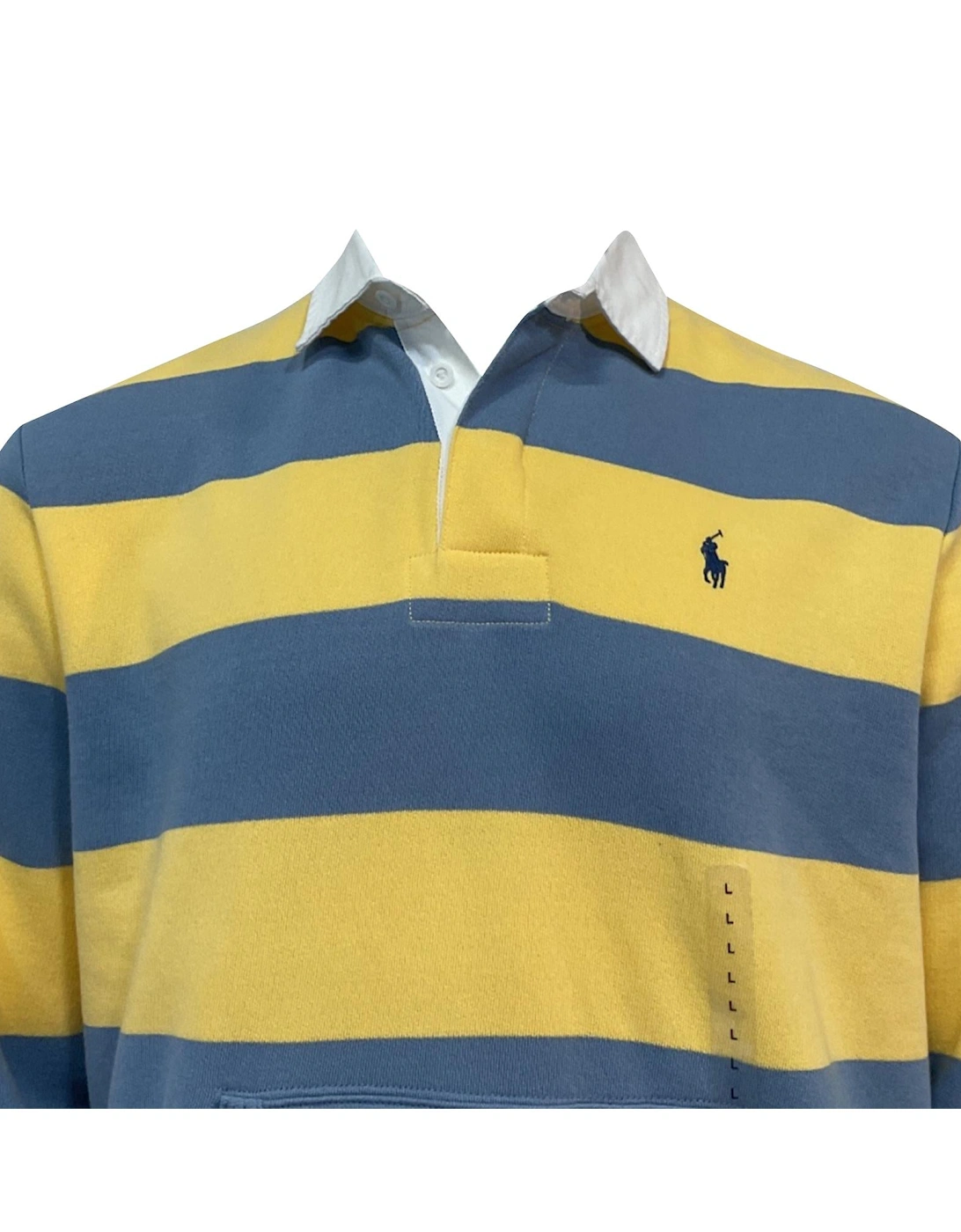 Striped Polo Shirt Kangaroo Pocket