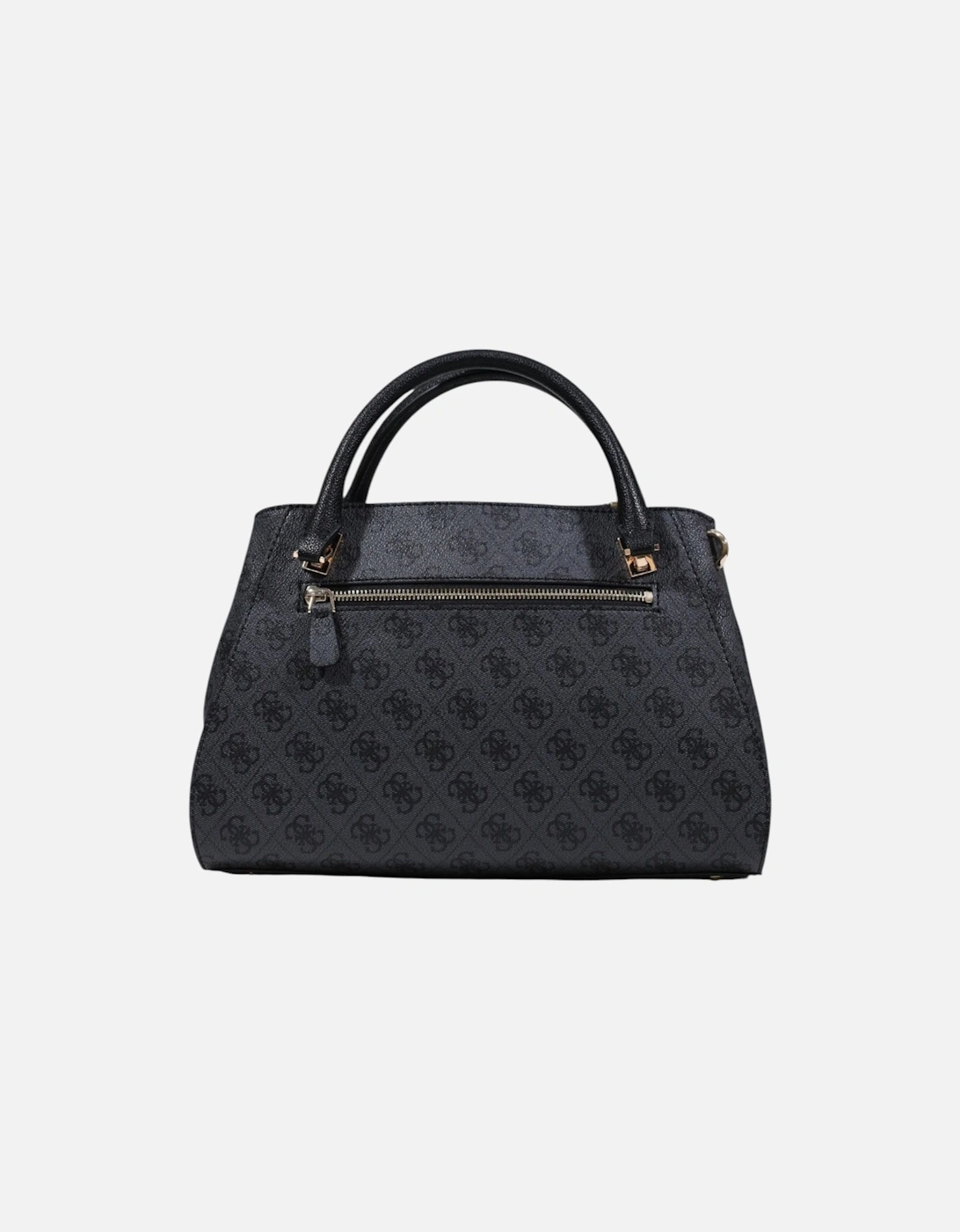 Printed Handbag with Shoulder Strap and Zip Closure