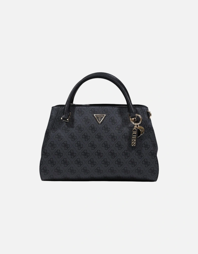 Printed Handbag with Shoulder Strap and Zip Closure