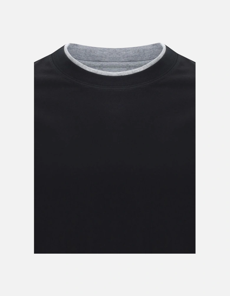 Two-Tone Double Layer Cotton T-Shirt