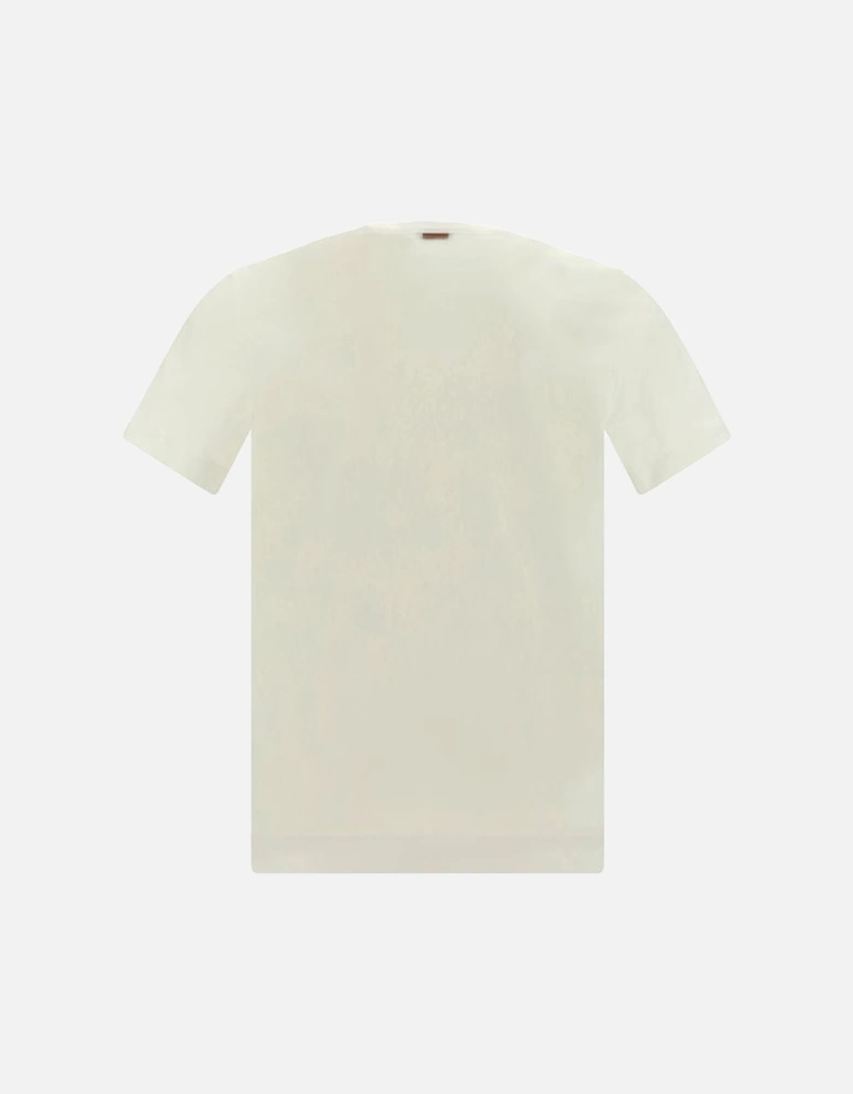 Cotton T-Shirt with Ribbed Crew Neck and Contrast Monogram