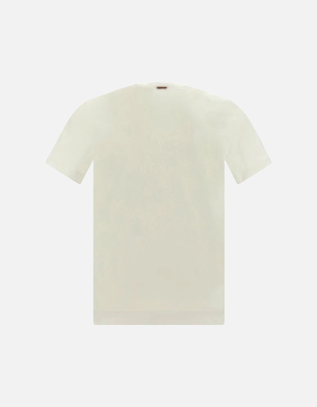 Cotton T-Shirt with Ribbed Crew Neck and Contrast Monogram