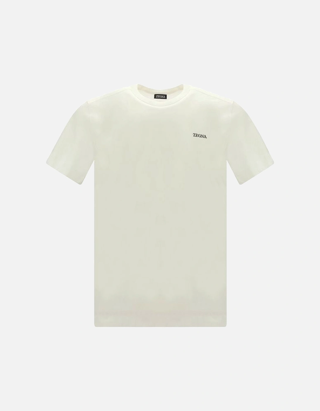 Cotton T-Shirt with Ribbed Crew Neck and Contrast Monogram, 4 of 3
