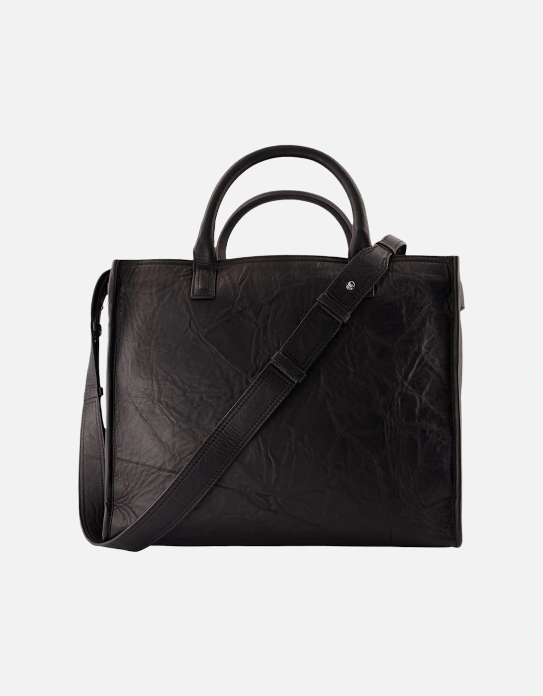 Leather Tote Bag with Handles and Shoulder Strap