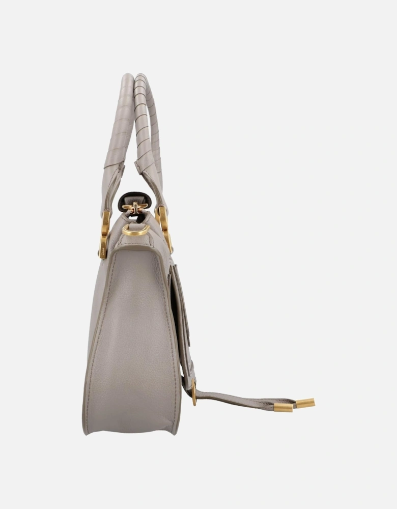 Leather Satchel with Top Handle and Shoulder Strap for Women