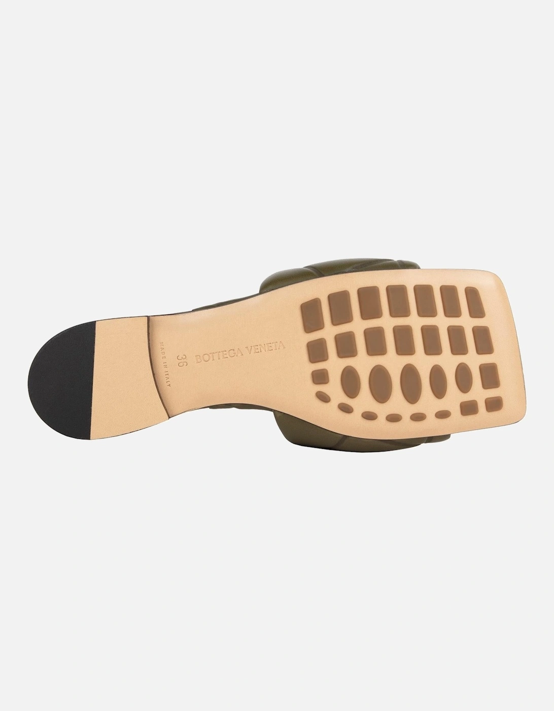 Padded Leather Slides Flat Sandals
