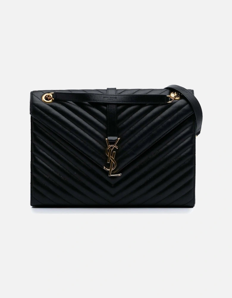 College Chevron Quilted Shoulder Bag