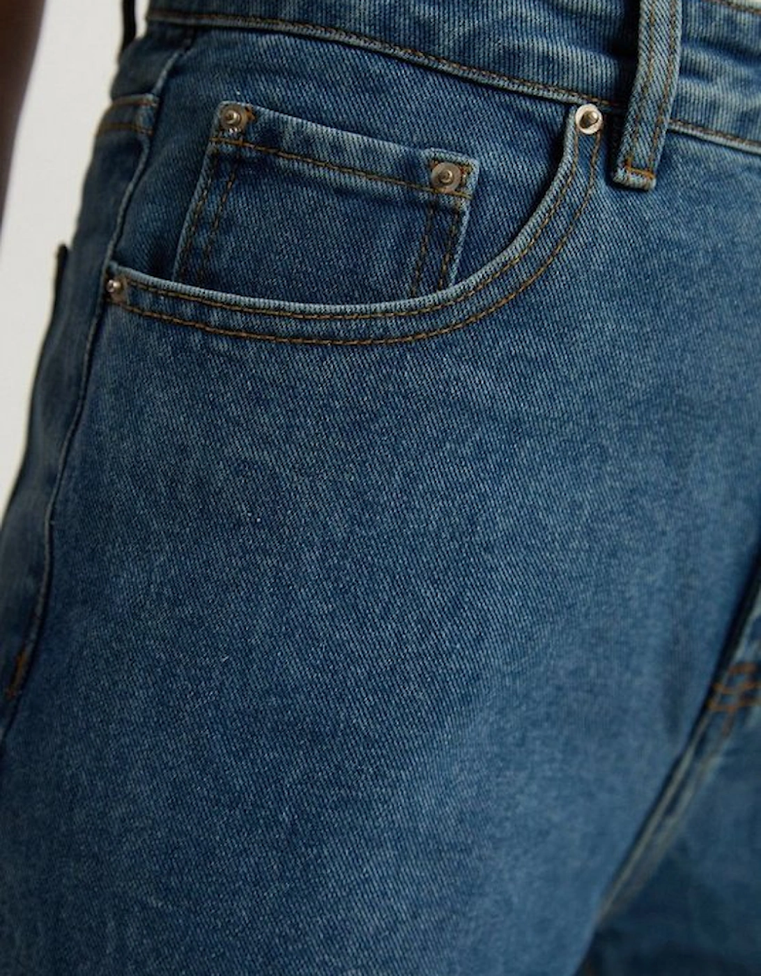 Rigid Denim  High Rise Straight Leg Jean