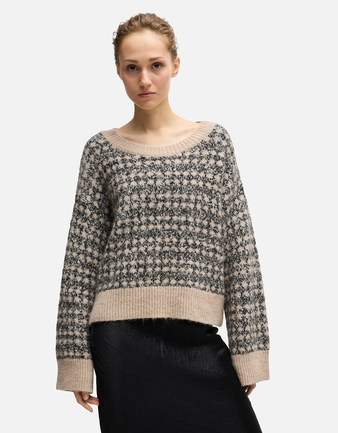 Hugo Boss Women's Fernade Jacquard-Knit Sweater - Cream - Size: 10/8