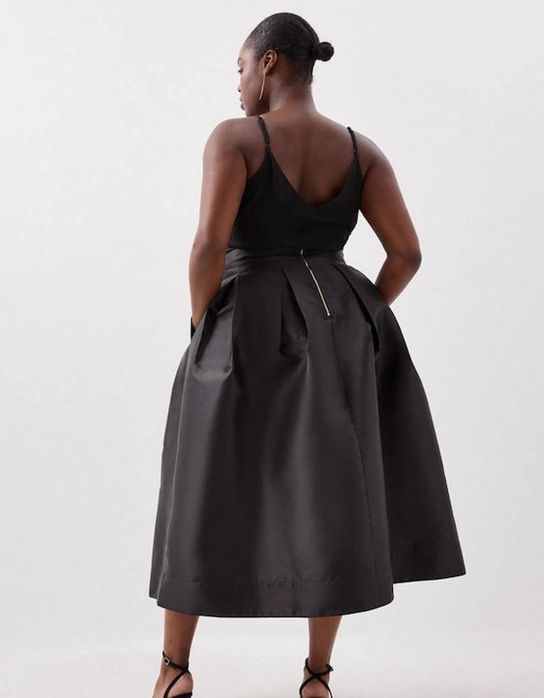 Plus Size Twill Prom Maxi Skirt