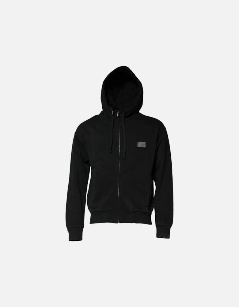 Hooded Zip Sweatshirt Logo Detail