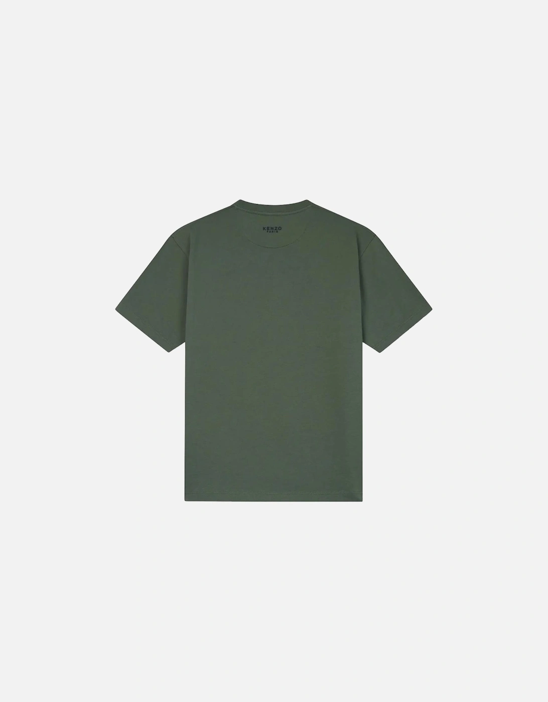 Boke Flower Embroidered Crest T-Shirt in Green