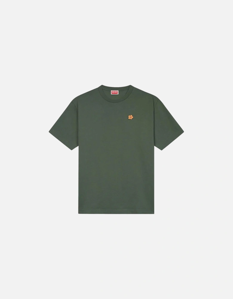 Boke Flower Embroidered Crest T-Shirt in Green