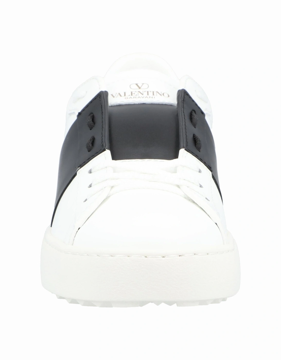 Leather Lace-Up Sneakers with Rubber Sole and Stud Detail