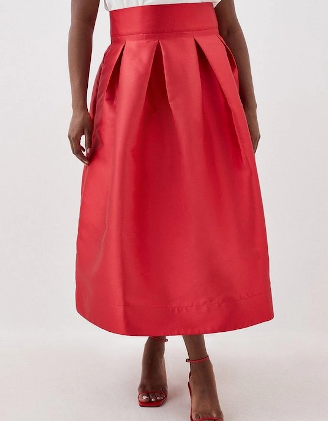 Plus Size Twill Prom Maxi Skirt