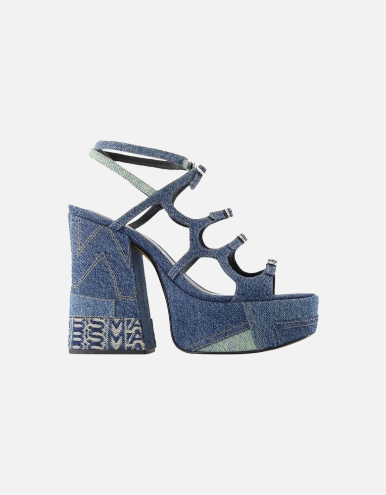 Platform High Heel Sandals with Strappy Details and Block Heel