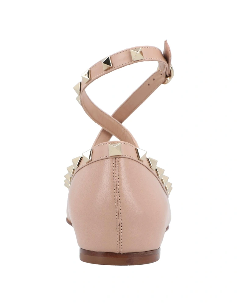 Women's Flat Shoes with Ankle Strap and Bow Detail