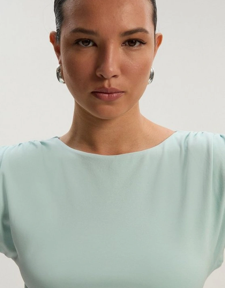 Stretch Jersey Power Shoulder Bodysuit