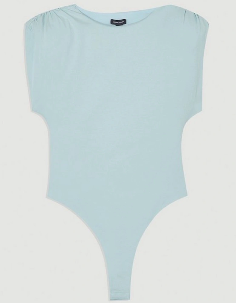 Stretch Jersey Power Shoulder Bodysuit