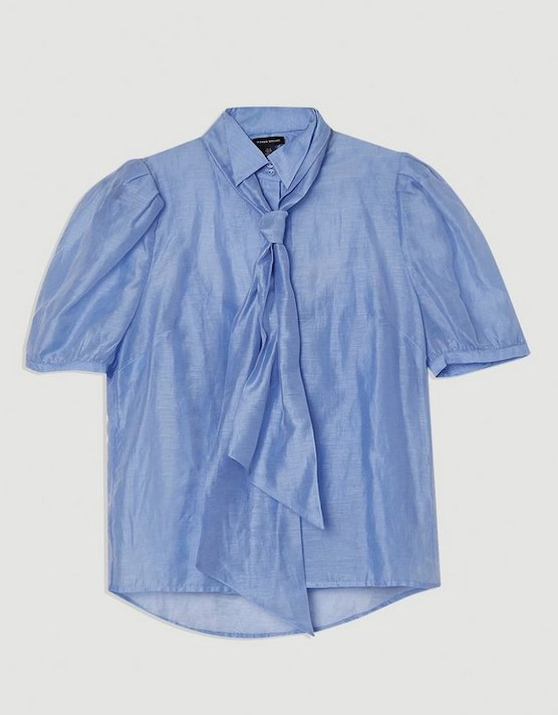 Organdie Tie Neck Woven Shirt