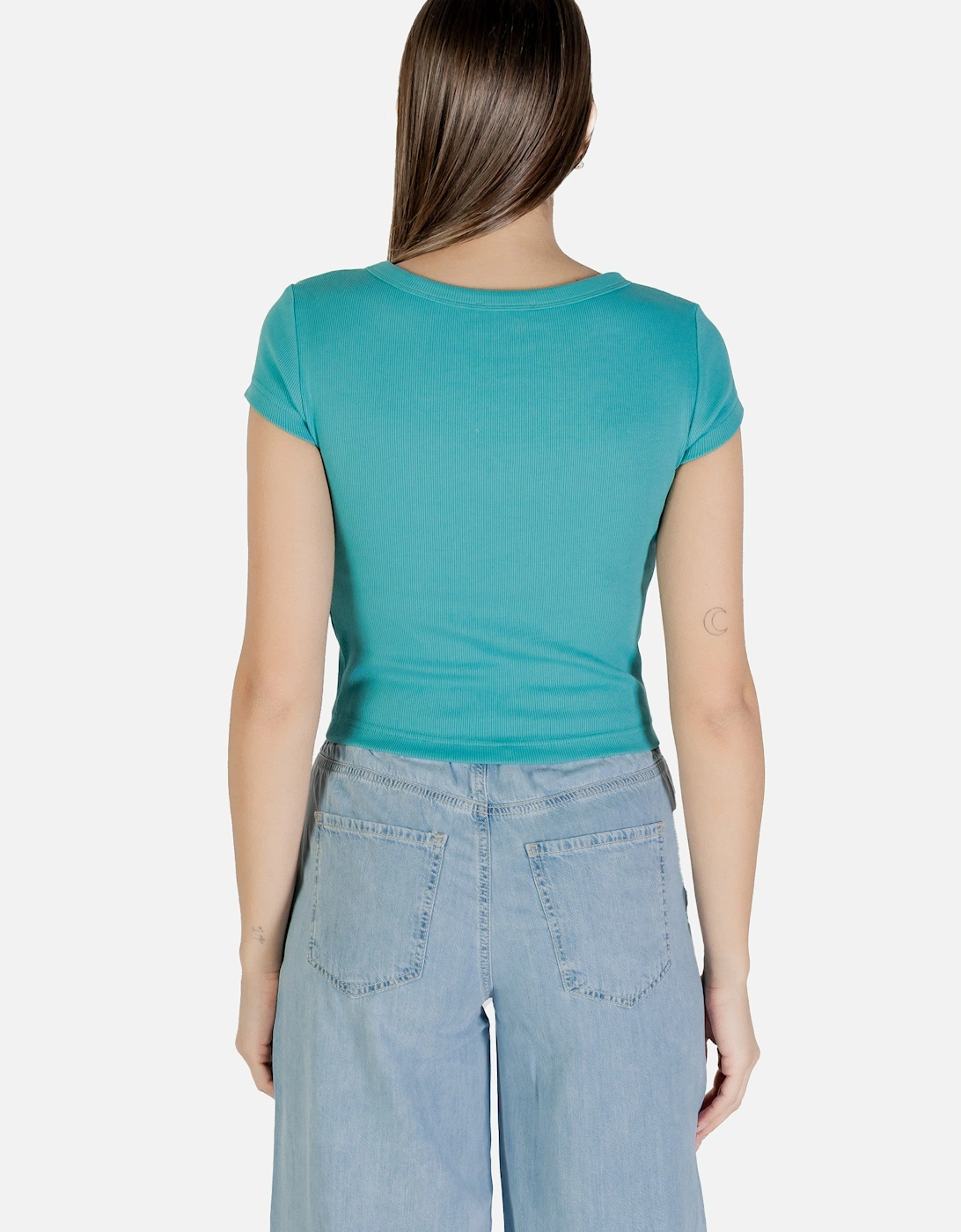 Ribbed Knit Short Sleeve Tee