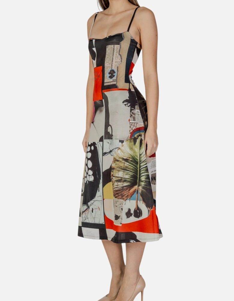 Collage Print Midi Dress