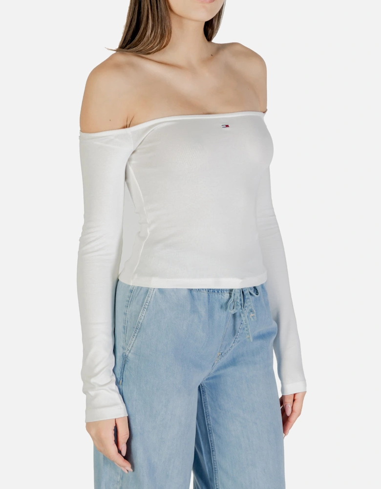 Ribbed Knit OffShoulder Long Sleeve Top