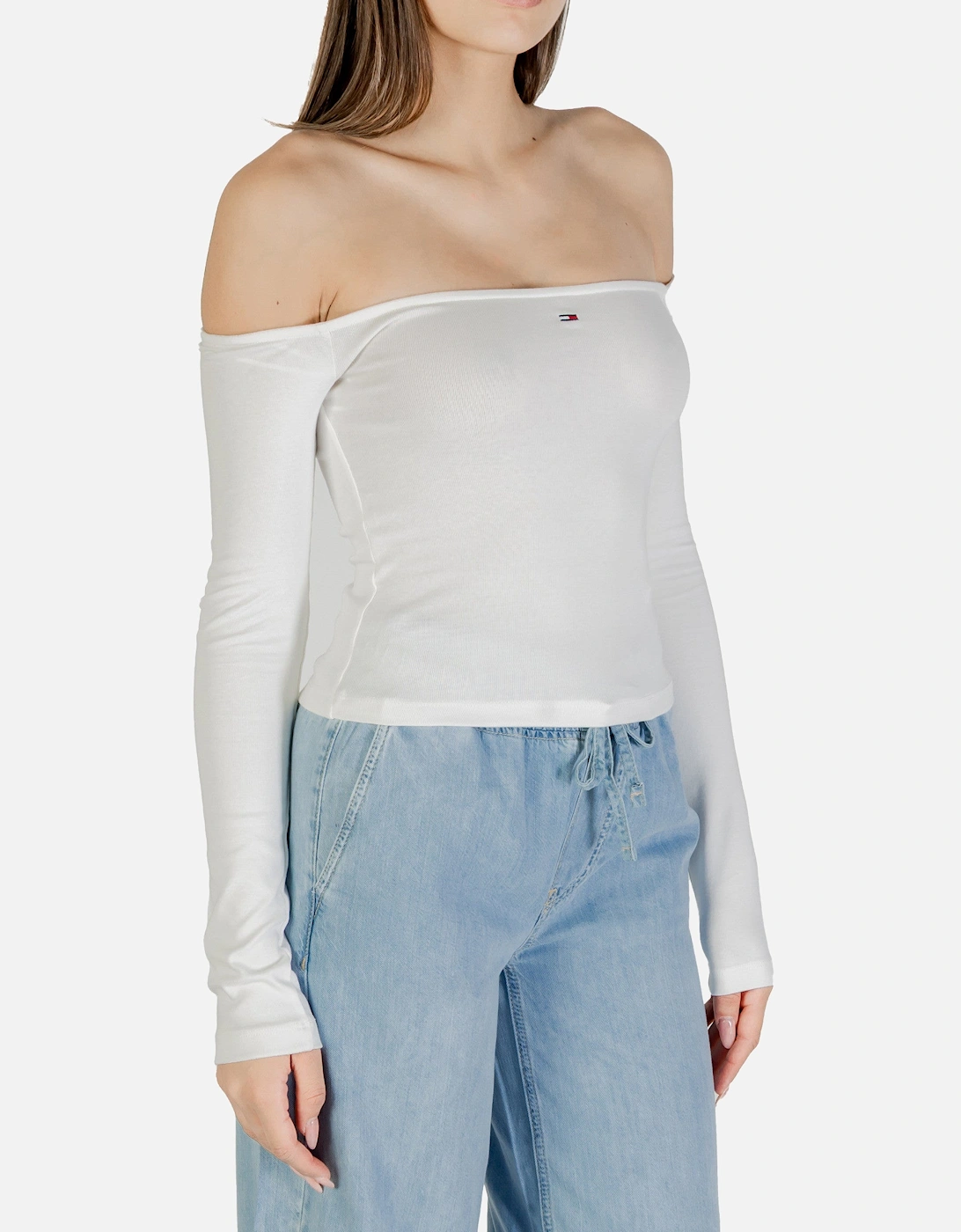 Ribbed Knit OffShoulder Long Sleeve Top