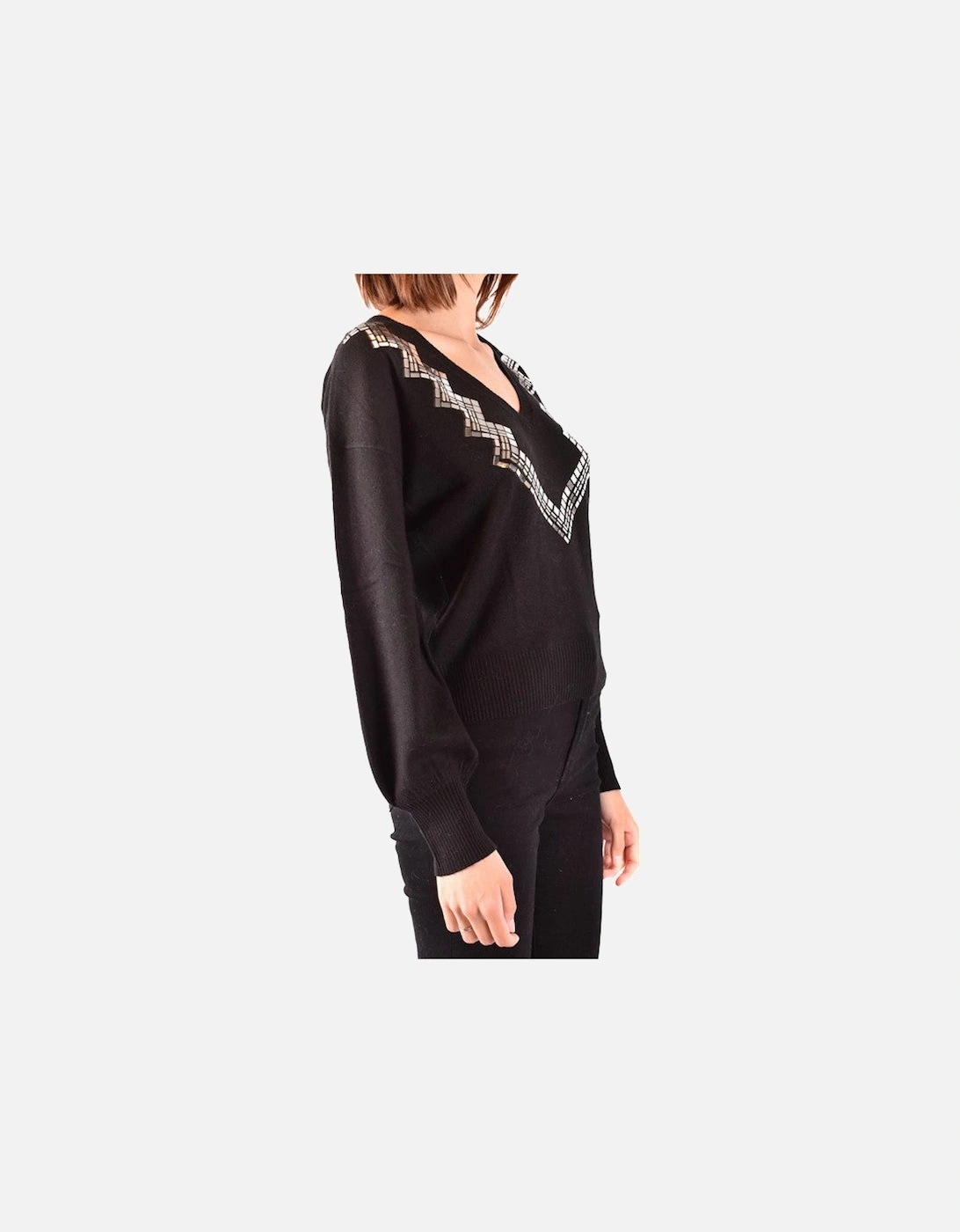 Sequin Detail VNeck Sweater