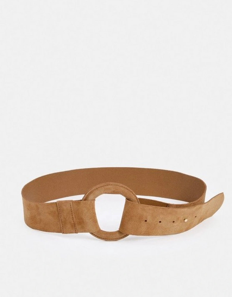Suede Ring Detail Chunky Belt
