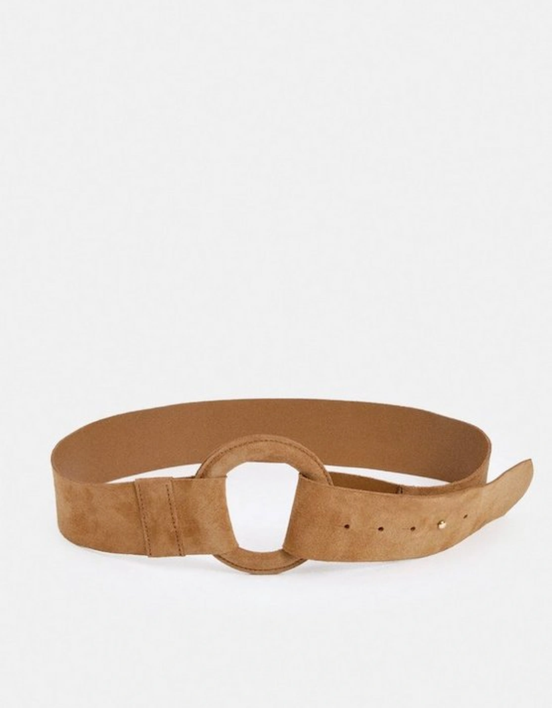 Suede Ring Detail Chunky Belt