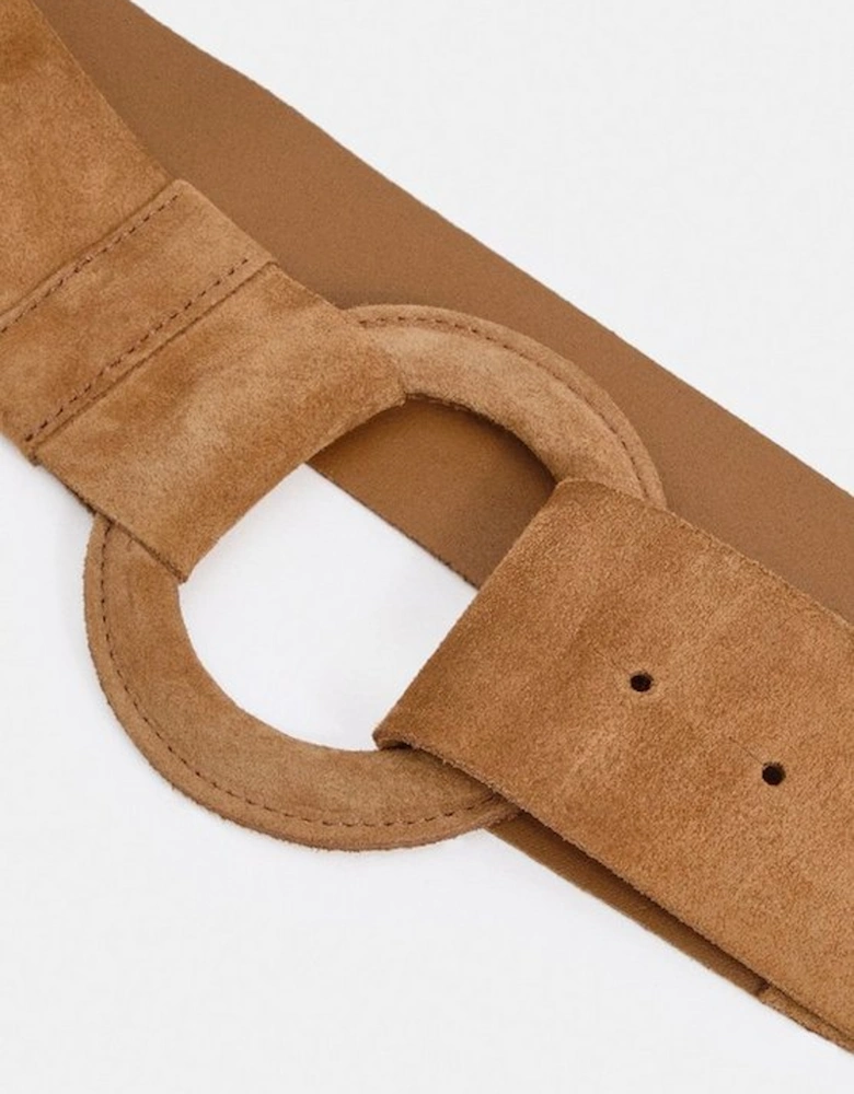 Suede Ring Detail Chunky Belt