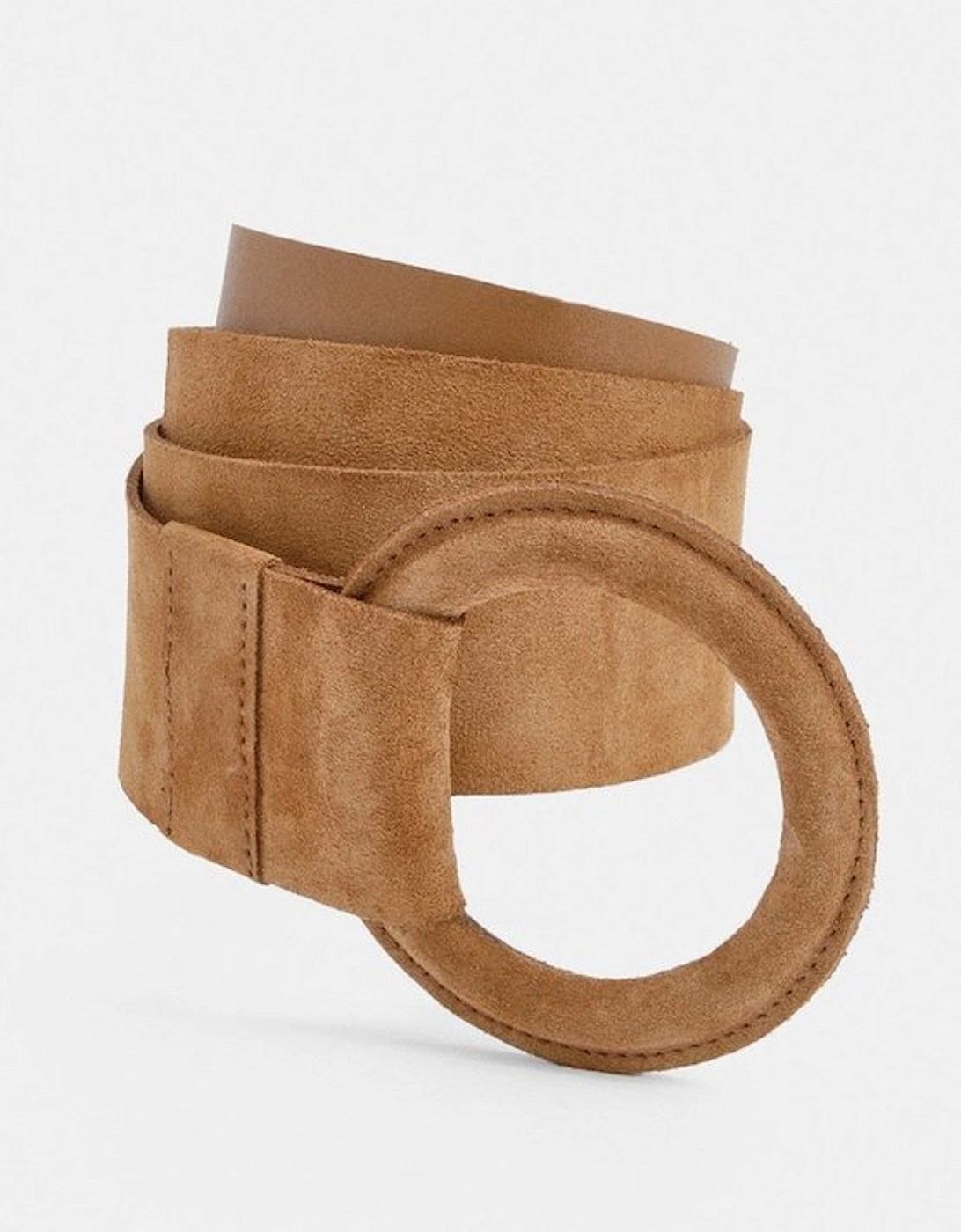 Suede Ring Detail Chunky Belt