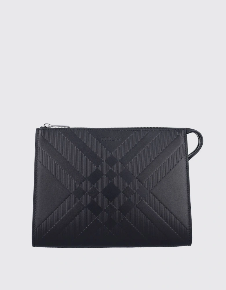 Embossed Leather Clutch