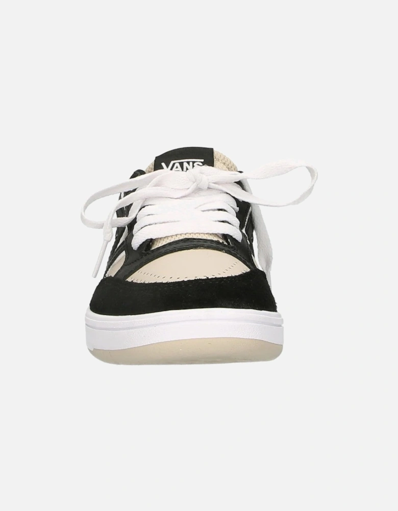FabricandLeatherRoundToeSneakers
